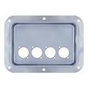 Penn Elcomn Zinc Dish Punched for 4 x D-Series Connectors Mic/Speaker/Power for Case/Cabinet 7'' x 5'' D024Z