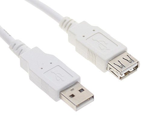 USBGear 2ft. White USB 2.0 A-Male to A-Female Extension Cable
