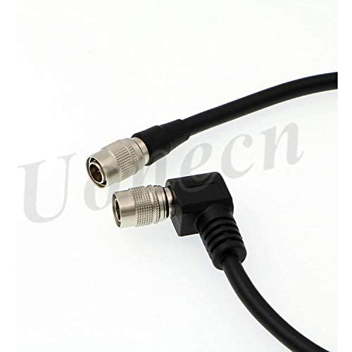 Uonecn 4 PIN Hirose Male Cable, 30cm, Audio/Video, Black, Right Angle & Straight Connectors, Power & Connect Sound Devices Recorder, Wisycom MCR 42s