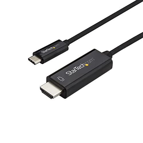 StarTech 10ft USB-C to HDMI 2.0 Adapter Cable, 4K 60Hz, HBR2, Black