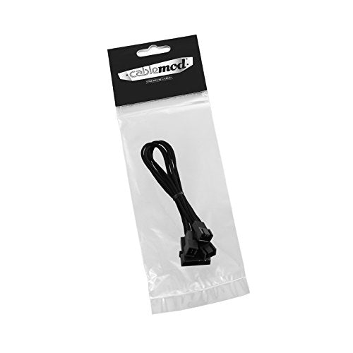 CableMod ModFlex Sleeved Molex to 3 Fan Adapter (Black, 12V, 60cm / 20cm)