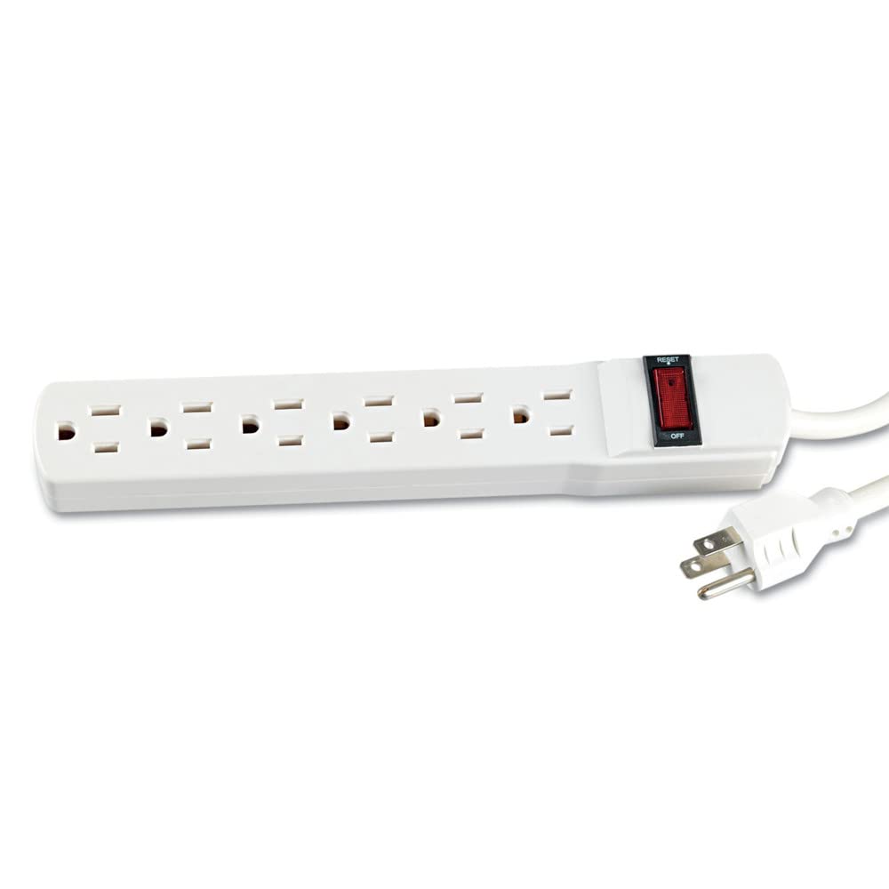 Innovera 73315 Six-Outlet Power Strip, 15-Foot Cord, 1-15/16 x 10-3/16 x 1-3/16, Ivory