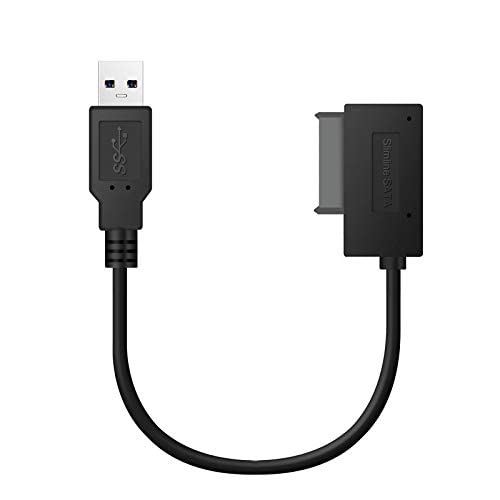 BUBUCAM USB 3.0 to SATA 7+6 13pin Slimline Sata Adapter Cable 5Gbps Compatible for Laptop CD DVD ROM Optical Drive