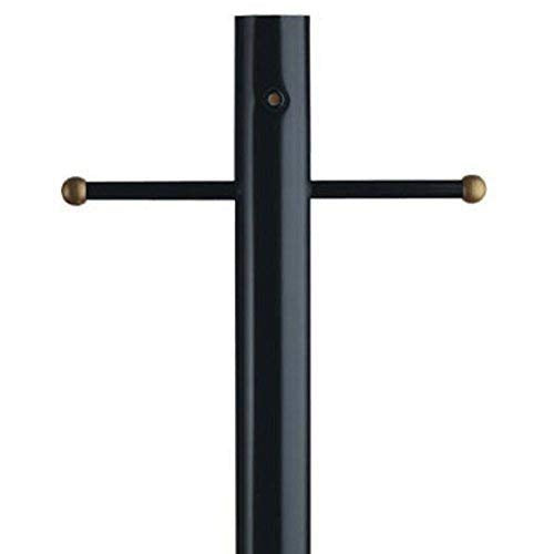 Westinghouse Lighting 6695500 Lantern Post with Ground Convenience Outlet and Dusk to Dawn Sensor, Black Finish on Steel