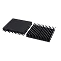 LuoQiuFa Aluminum Heatsink 60 x 60 x 10 MM / 2.4''x 2.4''x 0.4'' Circuit Board Heat Sink Heatsink Cooling Cooler Fin (Black,2pcs)