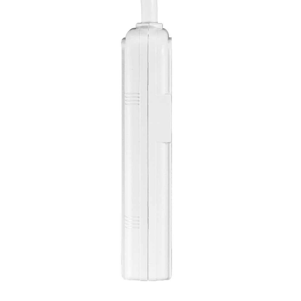 Uninex PS28E WTv2 Compact Grounded 3-Outlet Power Strip ETL Listed, 1-Foot, White, 5-Pack