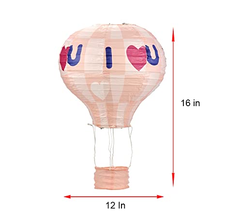 8 Pack Hanging Rainbow Hot Air Balloon, Paper Lanterns for Wedding Birthday Engagement Anniversary Christmas Party Decorations (Love)