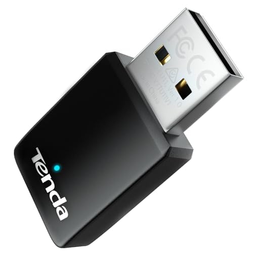 Tenda WiFi Adapter for Desktop PC, AX900 USB WiFi Adapter with Dual Band 600Mbps 5GHz/ 286Mbps 2.4GHz, Built-in Driver for Windows 11/10/7, USB WiFi