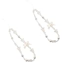 Galepromot 2Pcs White Mobile Phone Lanyard Universal Phone Chain Black Bow White Pearl Beaded Phone Lanyard Wrist Strap Anti Lost Phone Charm Strap