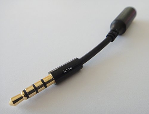 ienza® 3.5mm Male to 3.5mm Female Auxiliary 4-Conductor TRRS Stereo Audio Extension Cable/Jack Extender/Headphone Adapter with Ultra-Slim Housing