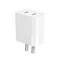 Pocxwa Dual Port USB-C Charger Block, 20W Type-C Fast Charging Power Adapter Compatible with iPhone 17 Air 16 Pro Max 15 Plus 14 13 Mini 12 11 XS XR