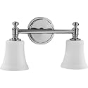Quorum Lighting 5122-2-14, Vanity Glass Wall Vanity Lighting, 2LT, 150 Total Watts, Chrome