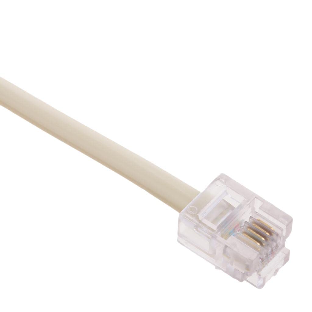 RJ11 Jack 2 Way Outlet Telephone Modular Line Splitter Plug Adapter 6P4C, 2-Way RJ11 US Telephone Plug to RJ11 Socket Adapter and Splitter