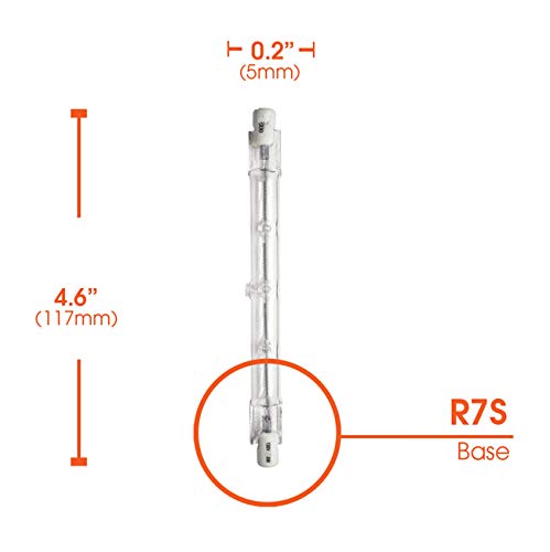 Xtricity T3 J-Type Double Ended RSC Base Halogen Light Bulbs, 200W, 2500 Lumens, 130V, 2700K Soft White, Dimmable, 118MM T3 Bulb, (6 Pack)