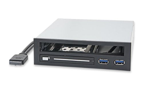 Syba 5.25" Bay Adapter for Slim Optical Drive, 2.5" Trayless Rack for Hard Drives HDD SSD, USB Hub - SY-MRA55005