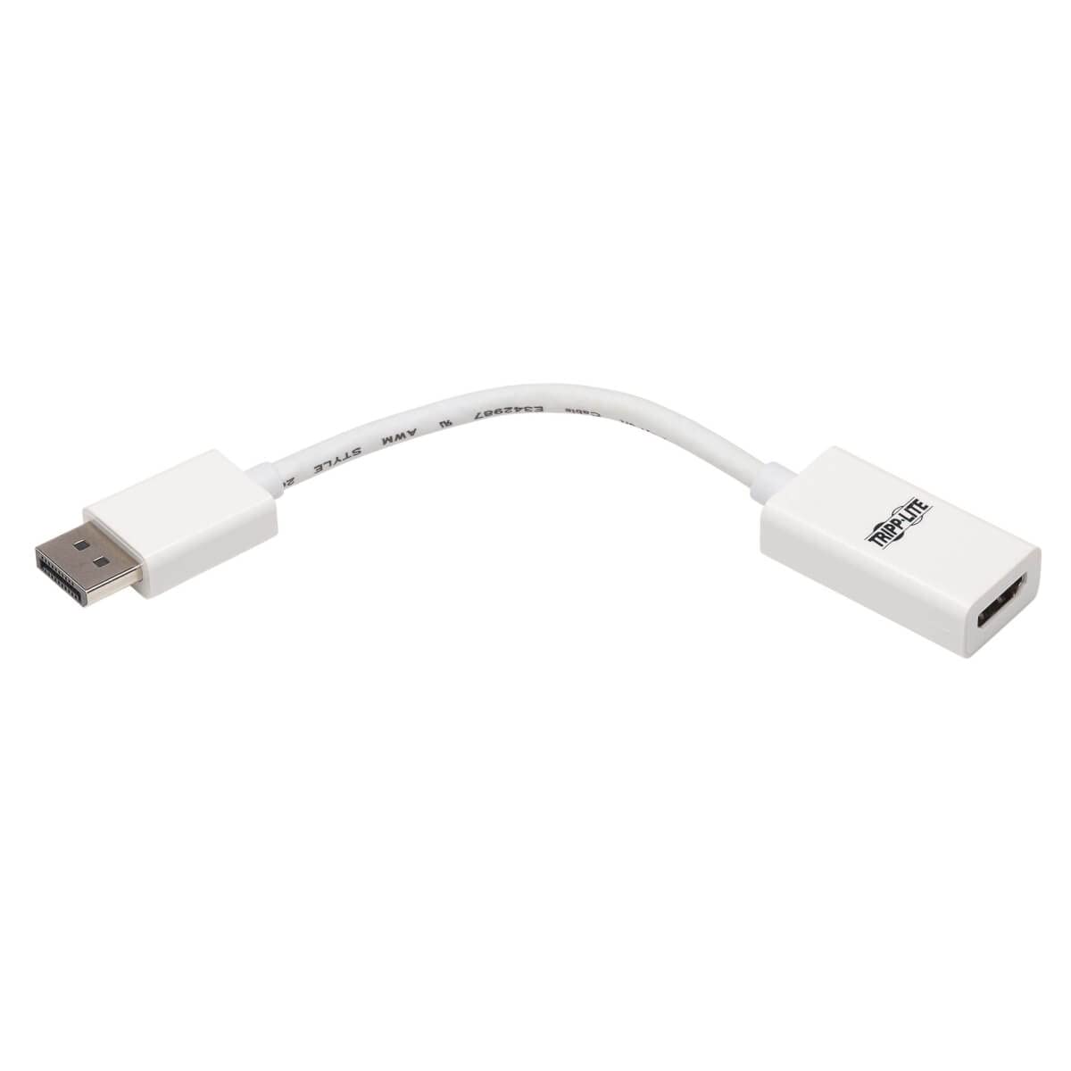 DisplayPort to HDMI Active Adapter 4K M/F White DP to HDMI 6in