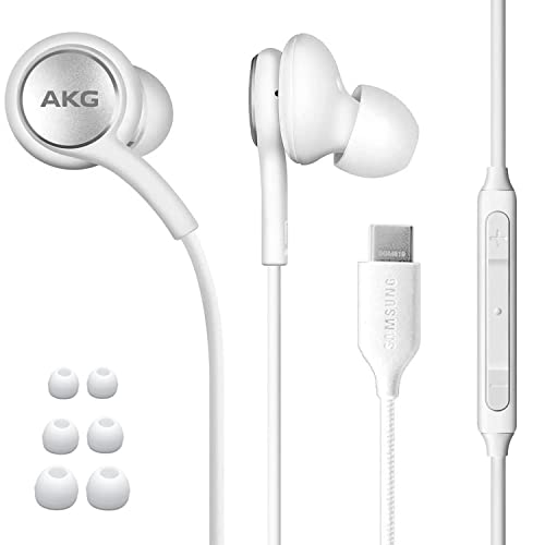ElloGear 2020 Earbuds USB C Headphones for Samsung Galaxy S21, Note 10, Galaxy S10, S9 Plus, S10e - Designed by AKG - Braided Cable with Microphone…