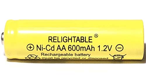 RELIGHTABLE AA NiCd 600mAh 1.2V Rechargeable Batteries for Solar Garden Lights (Pack of 20)