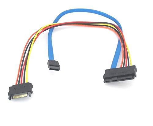 SAS 29pin Female to 15 Pin SATA Male with 7 Pin SATA 12 Inch Cable