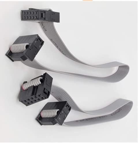 SJZBIN 4pcs Flat Ribbon Cable Connector 2.54 mm Pitch Dual Row 10 Pin Female to Female IDC Ribbon Connector 100cm