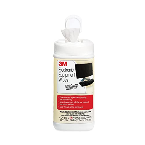 3M CL610 Electronic Equipment Cleaning Wipes, 5-1/2-Inch x6-3/4-Inch, 80 Count