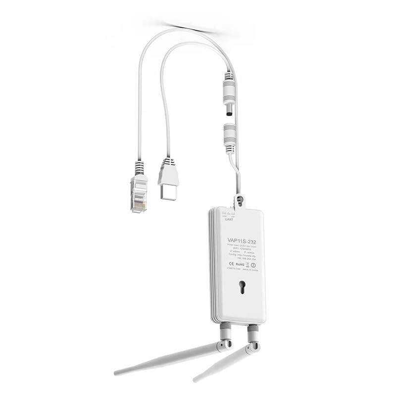 VONETS VAP11S-232 Industrial 2.4GHz WiFi Bridge to Serial RS232/RS485/TTL, Wireless to Ethernet Adapter, 5-24V Wide Voltage, 300Mbps