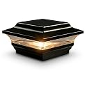 Classy Caps 4x4 Imperial Solar Post Cap - Fits 3.5"x3.5" and 4"x4" Deck & Fence Posts - Black Cast Aluminum - Warm and Cool Light Modes - Heavy-Duty