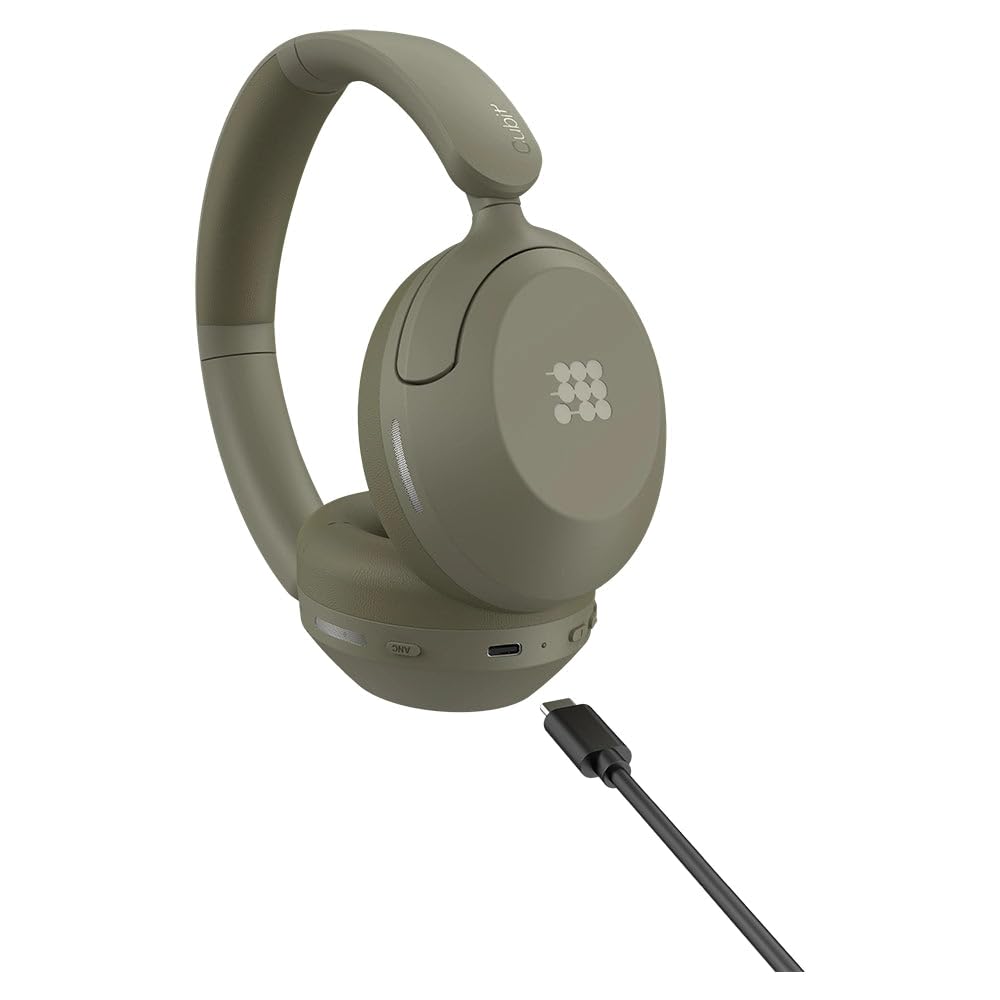 Cubitt Power Headphones with Hybrid ANC | Bluetooth 5.4 Over-Ear Headphones with 60H Playtime, 4 Mics, Auto-Pause, Transparency Mode, Low Latency…