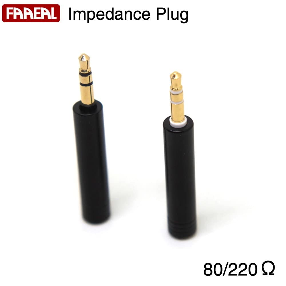 FAAEAL Conductor Earphone Impedance Plug 80 220 ohm Noise Cancelling Adapter 3.5mm Jack Professional Reduce Noise Filter Plug (220 Ohm and 80 Ohm)