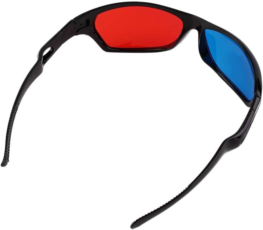 Vugyue 1Pcs Black Adult Black Frame Red Blue 3D Glasses, 3D Glasses for Dimensional Anaglyph Movie Game Accessories, 3D Viewing Glasses