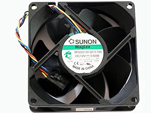 MF80251V2-Q010-S99 SUNON 12V 80mm Fan, 8025 12V 3.6W 4-Wire Cooling Fan