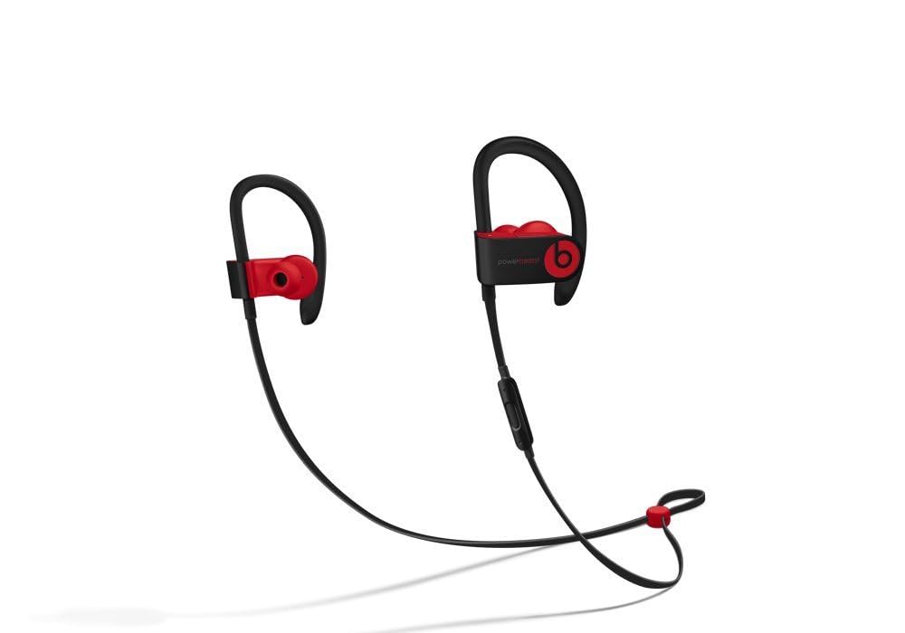 beats Powerbeats3 Wireless Ear-Hook Headphones Decade Collection Black/Red MRQ92 (Renewed)