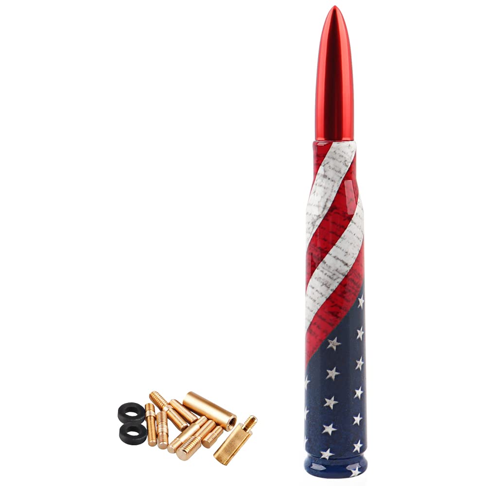 for Jeep Gladiator Antenna, 5.5 Inch Car Radio Replacement Car Wash-Proof American Flag Design Radio Antenna Compatible with Jeep Wrangler JK JL JT