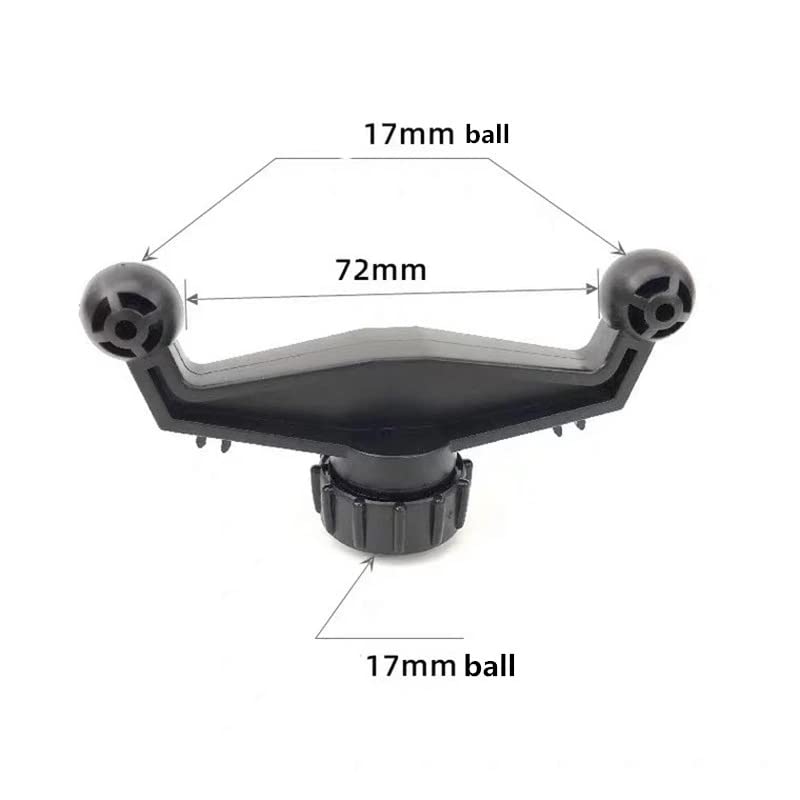 ThtRht 2 Pack 17mm Ball Mount Splitter Adapter 1 to 2 Head Joint Extension Connector Base for Dual Socket Stand Arm Bracket Clamp Clip Car Mobile