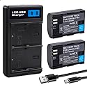 2-pack LP-E6 LP-E6N Batteries with Dual Charger for Canon EOS 5D Mark II, 5D Mark III, 5D Mark IV, 5DS, 5DS R, 6D, 6D Mark II, 7D, 7D Mark II, 60D