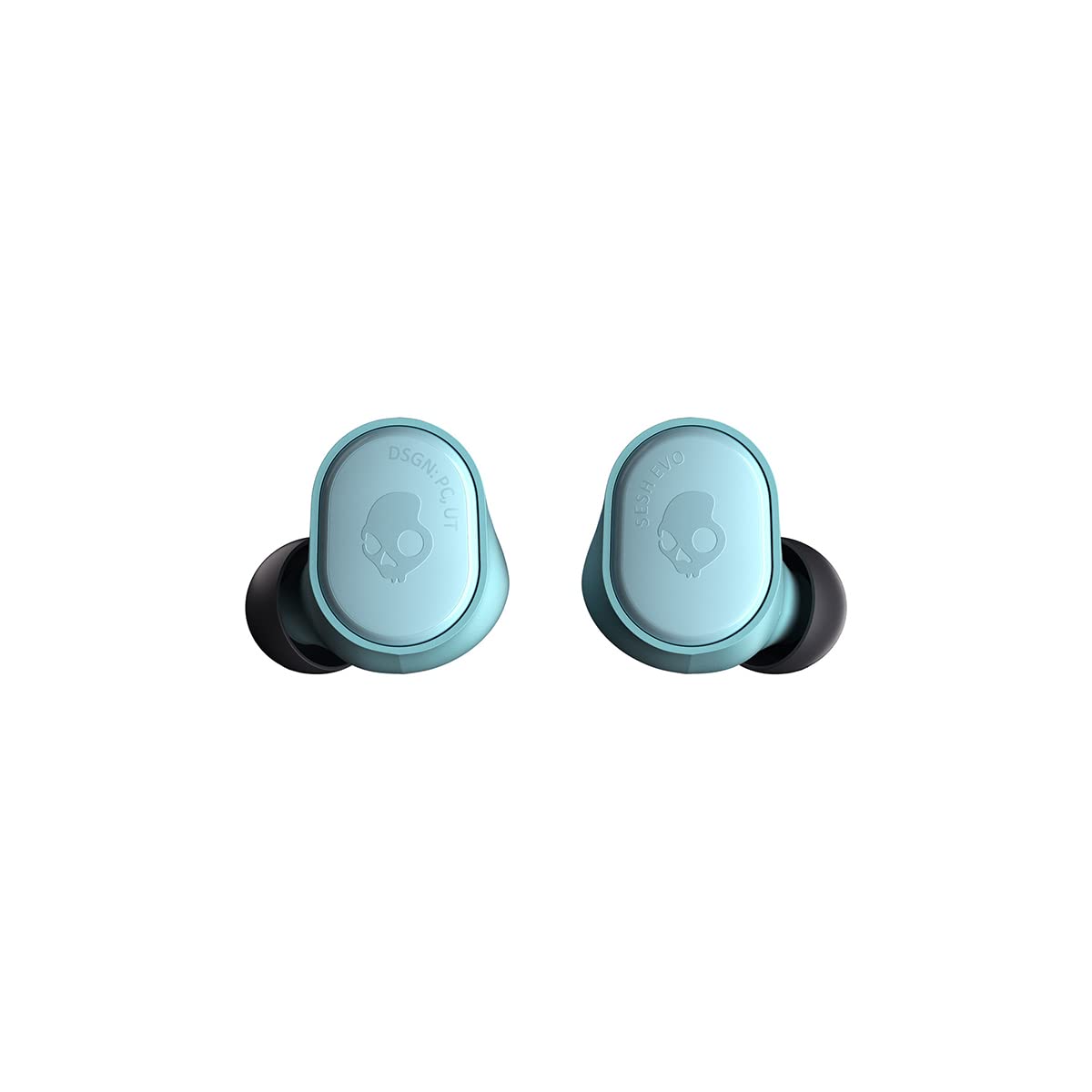Skullcandy Sesh Evo in-Ear Wireless Earbuds, 24 Hr Battery, Microphone, Works with iPhone Android and Bluetooth Devices - Bleached Blue