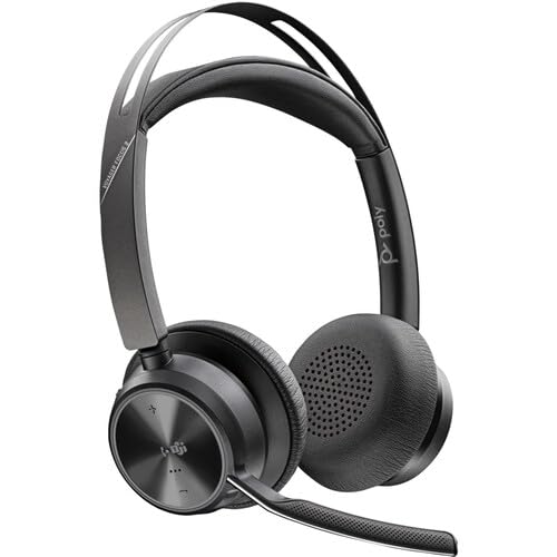 Poly (Plantronics Voyager Focus 2 UC Stereo Bluetooth USB-C-C Headset +USB-C/A Adapter (Microsoft Teams Certified) (9T9J6AA) Bundle Including: Goby…