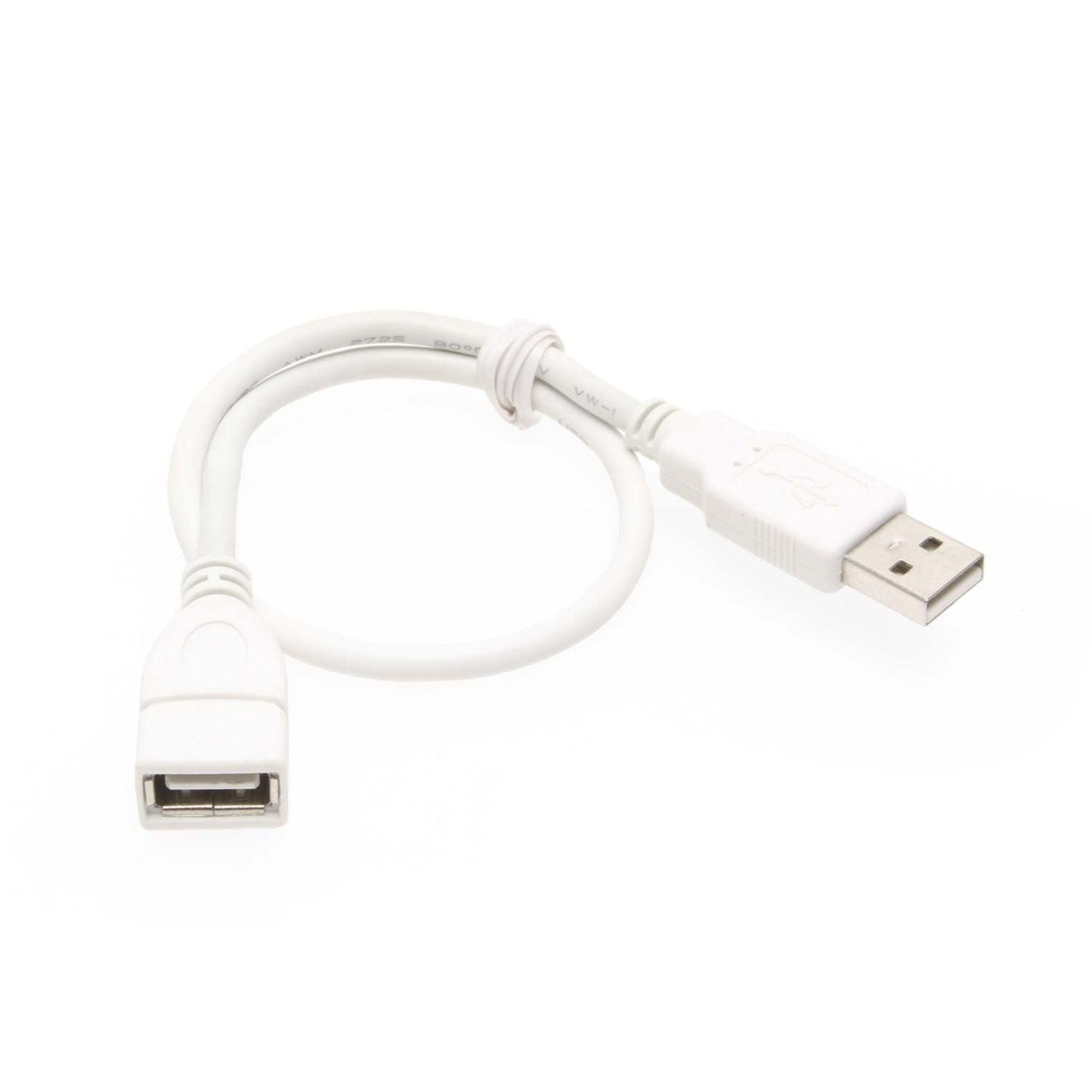 USBGear 1ft White UltraFlex USB 2.0 A Male to A Female Extension Cable - High-Speed Data Transfer, Shielded for Signal Protection