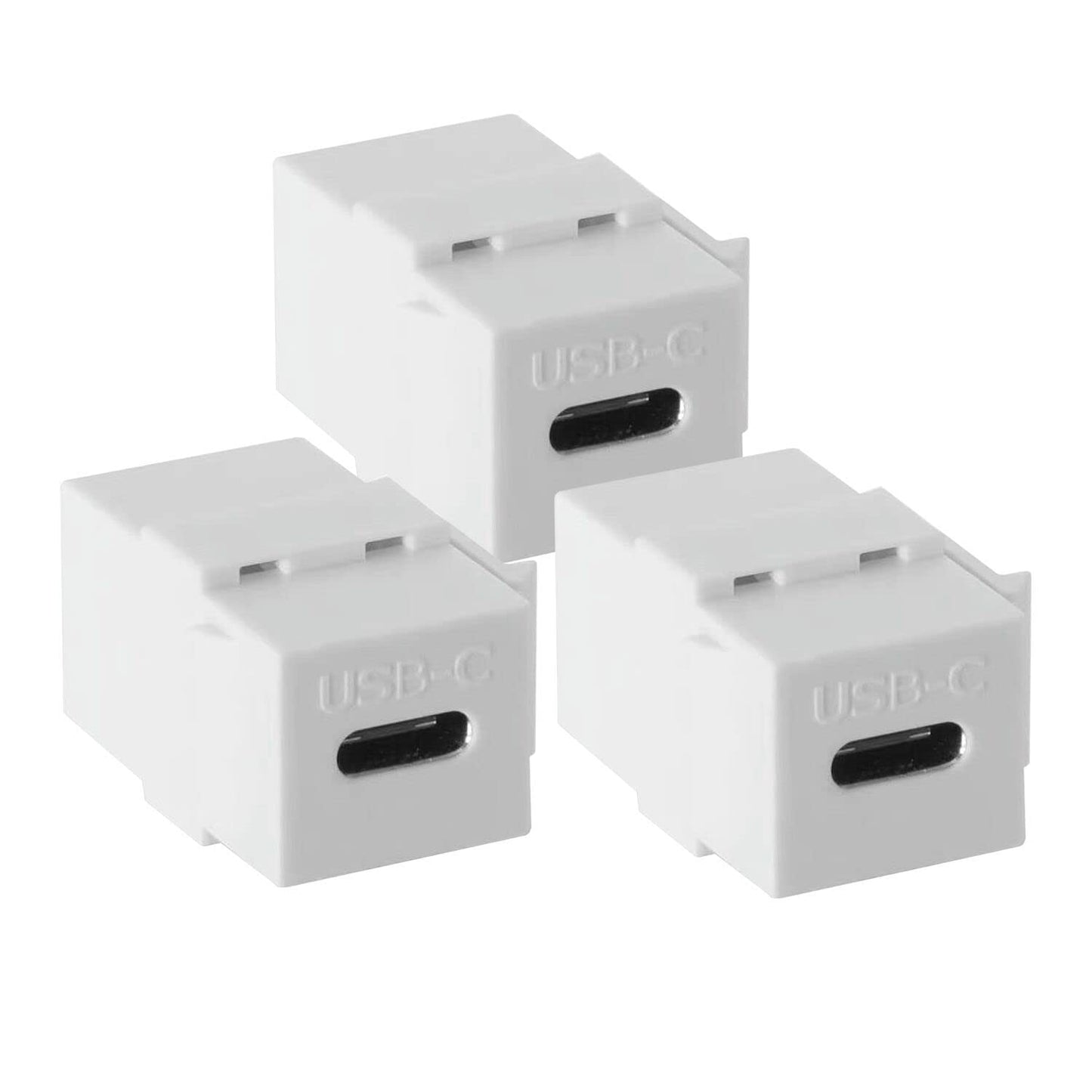 OUYFBO USB C Keystone Jack Inserts,(3-Pack) USB 3.1 Type-C Module Coupler Adapters Female to Female Keystone Insert Snap-in Connector Socket Adapter