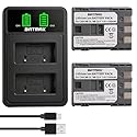 Batmax 2Pcs NB-2L NB-2LH Battery + Dual USB LED Charger for Canon PowerShot G7 G9 S80 S70 S60 S50 S45 S40 S30, Canon DC410 DC420 EOS 350D 400D Digital