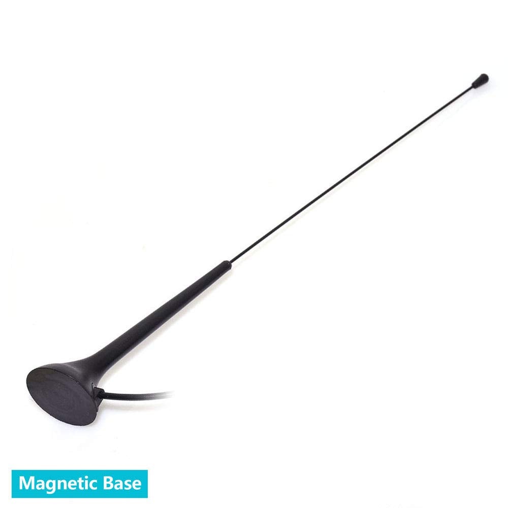 Bingfu Universal Car Radio Antenna Magnetic Base DIN Plug Aerial for Vehicle Truck SUV Truck RV Marine Boat Car Stereo Audio Radio Head Unit CD Media