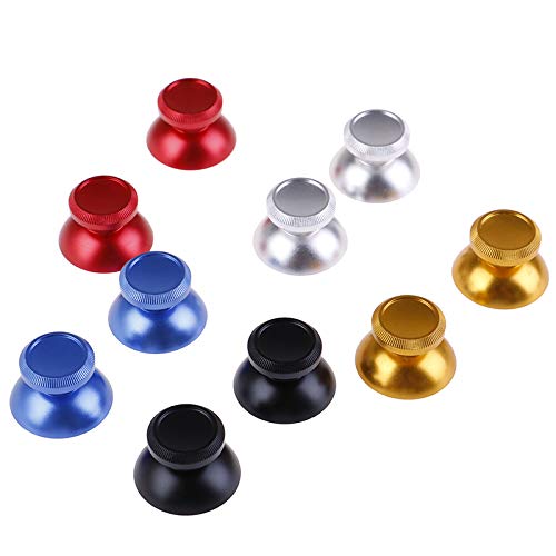 VizGiz 3 Pair Joystick Caps Replacement Aluminum Alloy Metal Mushroom Cap Cover Analog Thumb Grip Stick Cover Thumbstick Repair Rocker DIY for Xbox