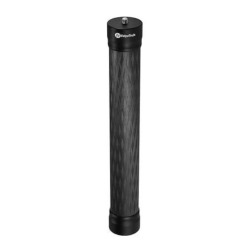 FeiyuTech 10.8" (275mm) Carbon Fiber Extension Pole - Lightweight, Durable with 1/4"-20 Screw, Compatible with Camera Gimbals, Tripods & Monopods