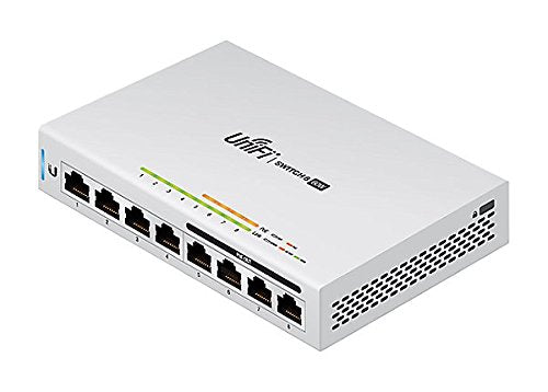 UniFi nanoHD UAP-nanoHD-US Compact Dual Band Wave2 Enterprise Wi-Fi 4x4 MIMO 1730 Mbps with UniFi Switch 8 US-8-60W 8-Port Fully Managed Gigabit
