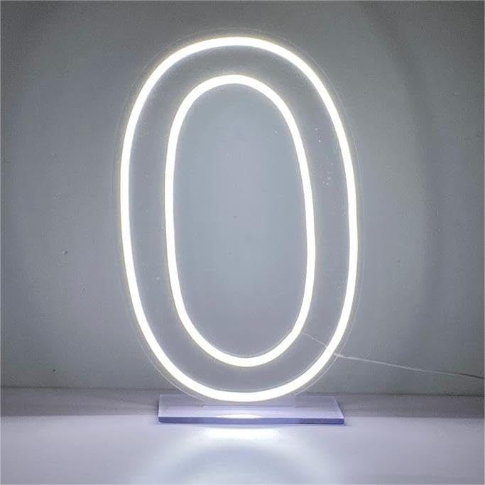 LED Neon Signs Number 0 Birthdays Decor Neon Lights Party USB Plus Battery Case Light up your baby's birthday with our Neon Number Zero Sign (Number