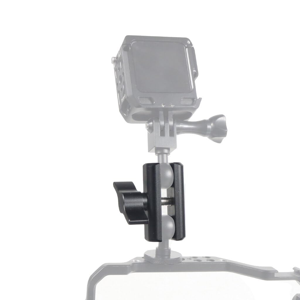 NovelGoal Aluminum Alloy Double Socket Arm for 17mm Ball Head Holder Mount Clamp Compatible with RAM Bicycle Motorcycle Camera Extension Arm