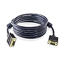 Projector Cable VGA/SVGA HD15 Male to Male Video Coaxial Monitor Cable with Ferrite Cores Gold Plated Compatible for Projectors, HDTVs, Displays