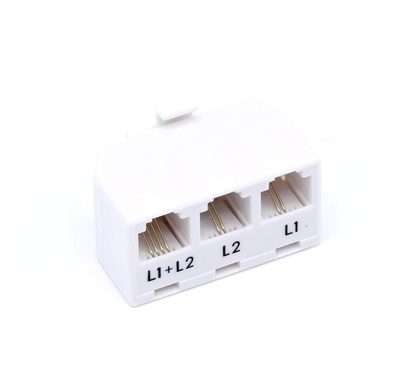 THE CIMPLE CO 2-Line Phone Splitter for Landline - 3-Way Telephone Splitter (1, 2, and Twin Lines) with RJ11 Keystone Jack - Landline Phone Divider