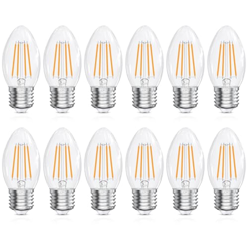 E26 Base LED Candelabra Light Bulbs 2700K Soft White, 60W Equivalent