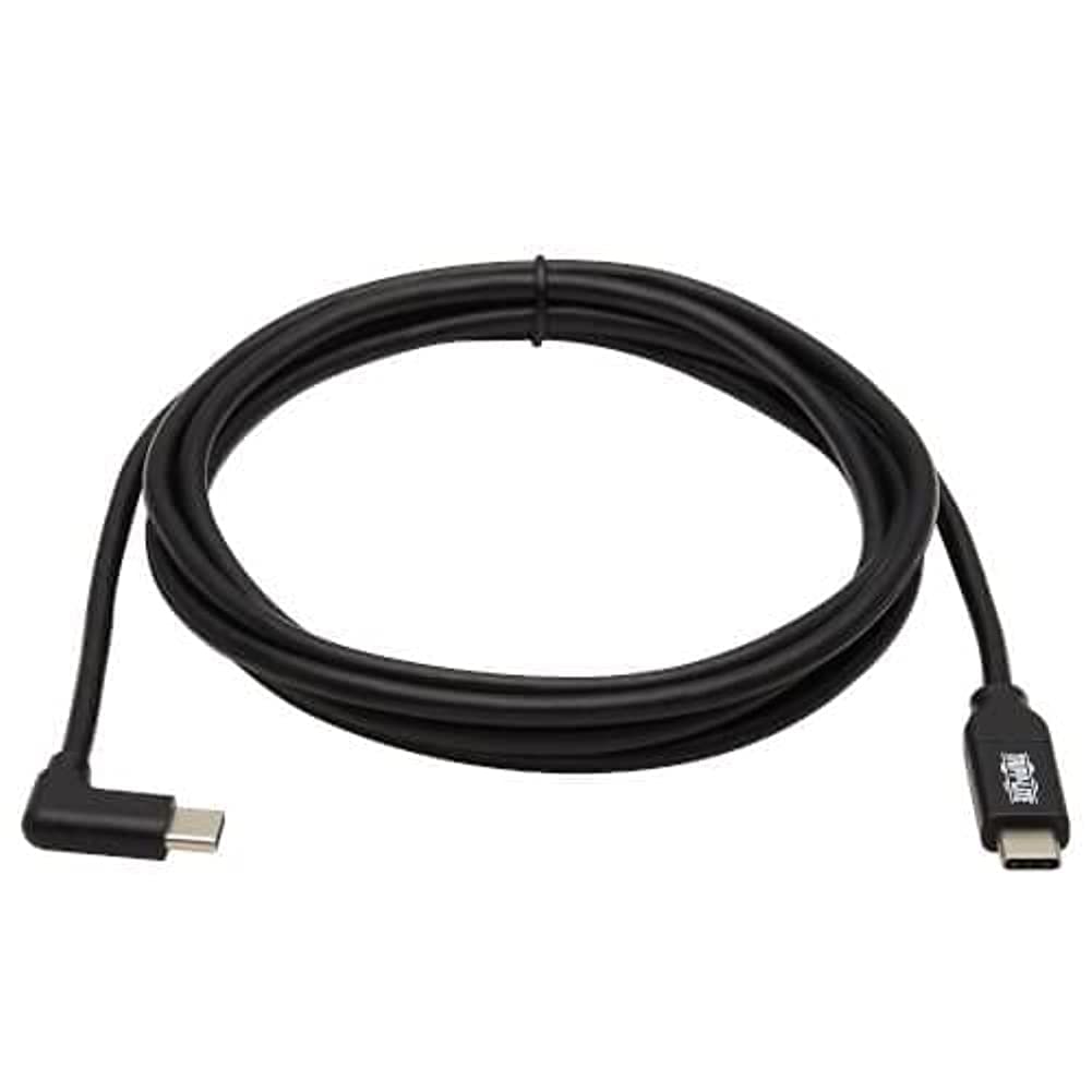 Tripp Lite USB-C Cable Right-Angle Plug (Male-to-Male), Thunderbolt 3, USB 2.0, 480 Mbps, 100W PD Charging, 6.6 Feet / 2 Meter, 20 Volts / 5 Amps